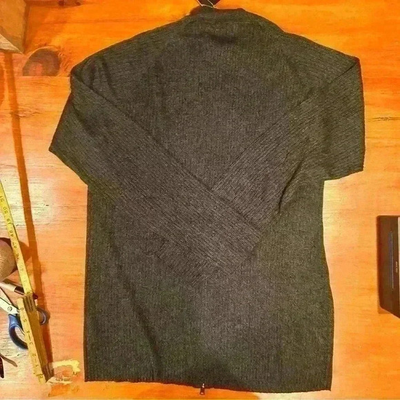 Claiborne Men’s Thin Cable Knit Full Zip Top & Bottom Gray Cardigan Size XXL New - Picture 9 of 9